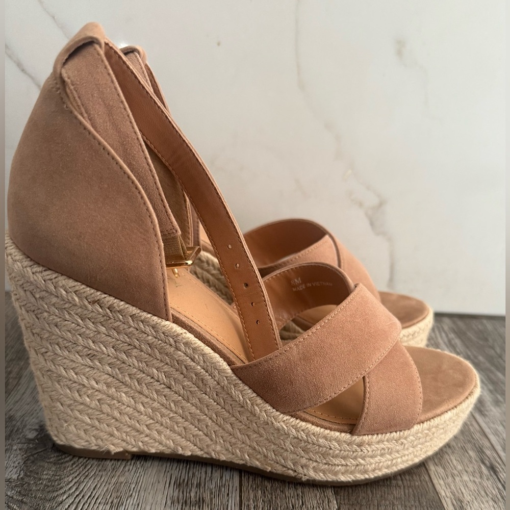 Lisa Vicky Tan Wedge Sandals